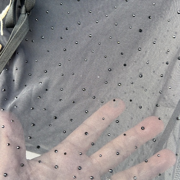 Skims Mesh Rhinestone Swim Cover Up Mini Skirt Onyx. Size L - Picture 9 of 14